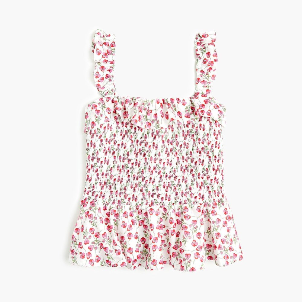 J Crew Liberty Print Smocked Top